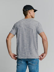 T-Shirt meliert aus Baumwollmix - 096-Deep Blue - Blau