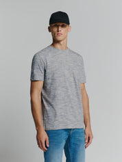 T-Shirt meliert aus Baumwollmix - 096-Deep Blue - Blau