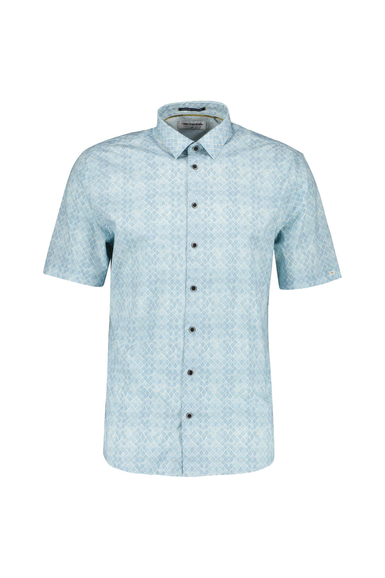 Freizeithemd gemustert Regular Fit - 130-Cloud - Blau