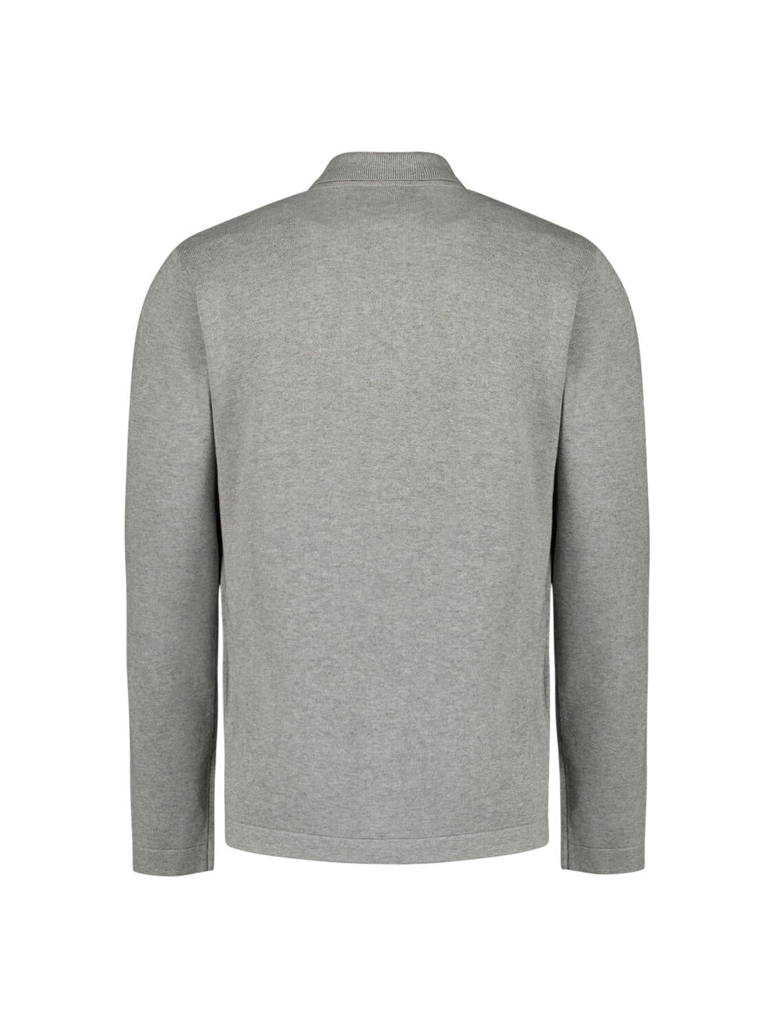 Pullover mit Polokragen - 102-Grey Melange - Grau