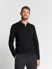 Pullover mit Polokragen - 020-Black - Schwarz
