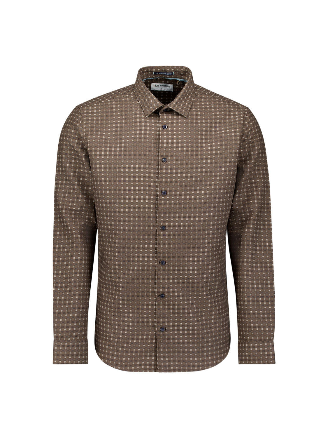 Jacquard Hemd Regula Fit - 044-Taupe - Braun