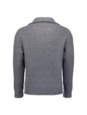 Strickpullover mit Troyerkragen - 137-Washed Blue - Blau