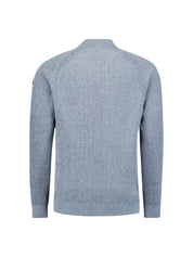 Strickpullover mit Troyerkragen - 138-Dusty Blue - Blau