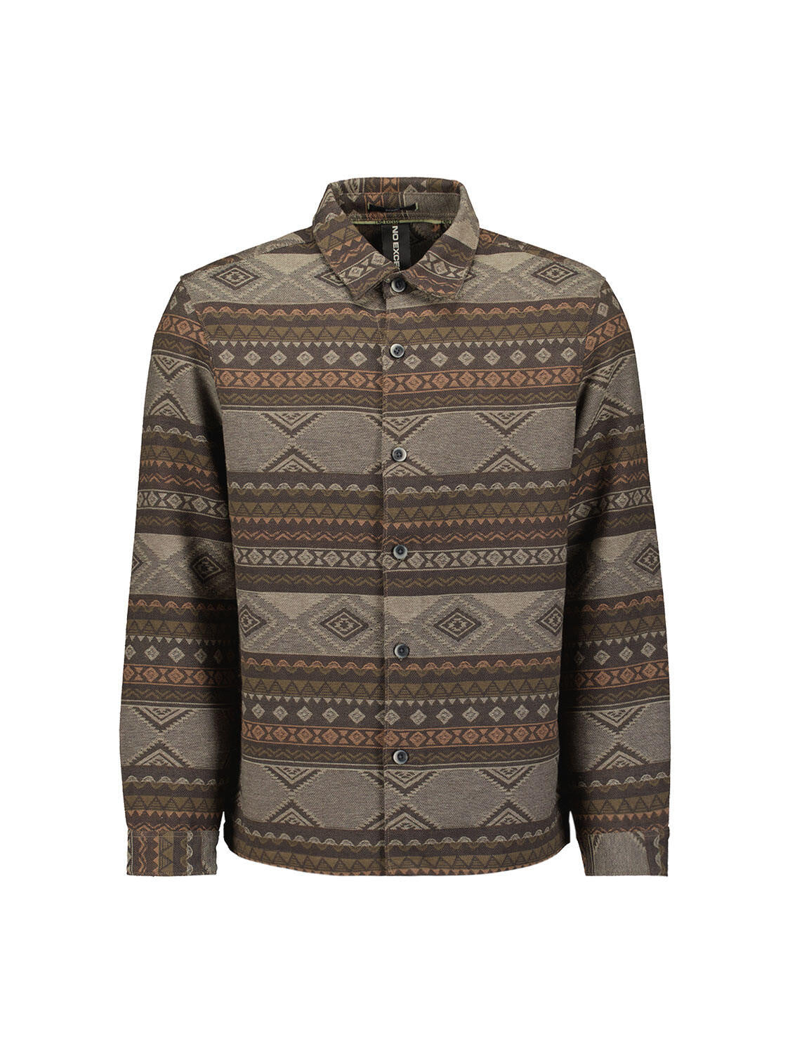 Overshirt in Jacquard muster - 044-Taupe - Braun