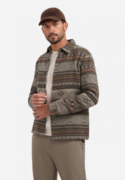 Overshirt in Jacquard muster - 044-Taupe - Braun