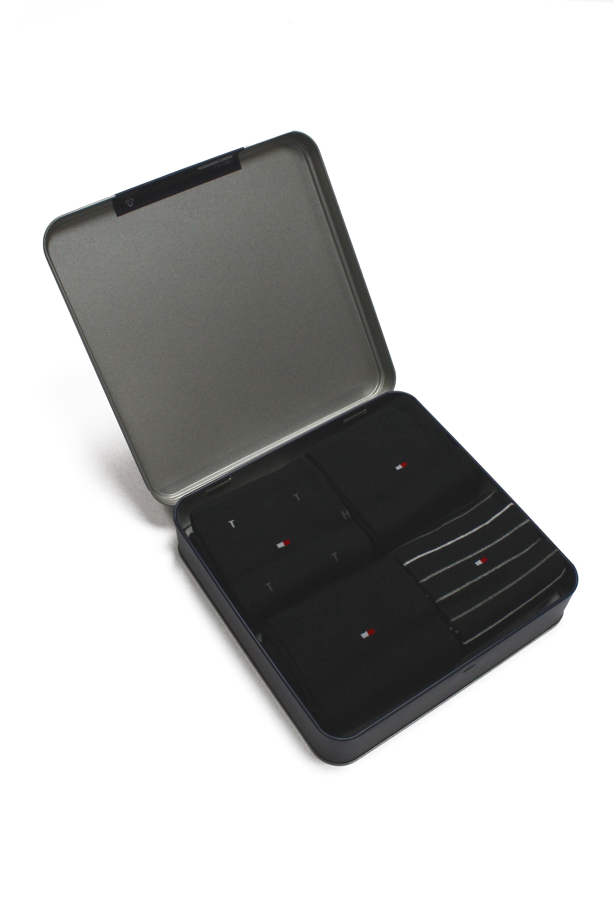 Geschenkbox 4er-Pack Socken - 002-BLACK - Schwarz