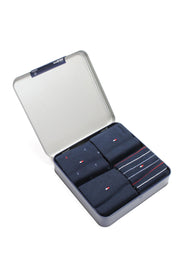 Geschenkbox 4er-Pack Socken - 001-NAVY - Blau