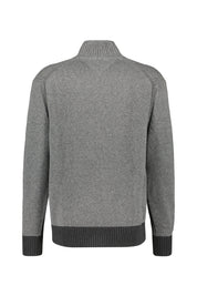 Strickpullover mit Zip - 0IM-GREY - Grau