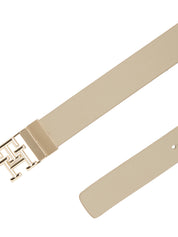 Leder Gürtel - 0I1-KHAKI - Creme