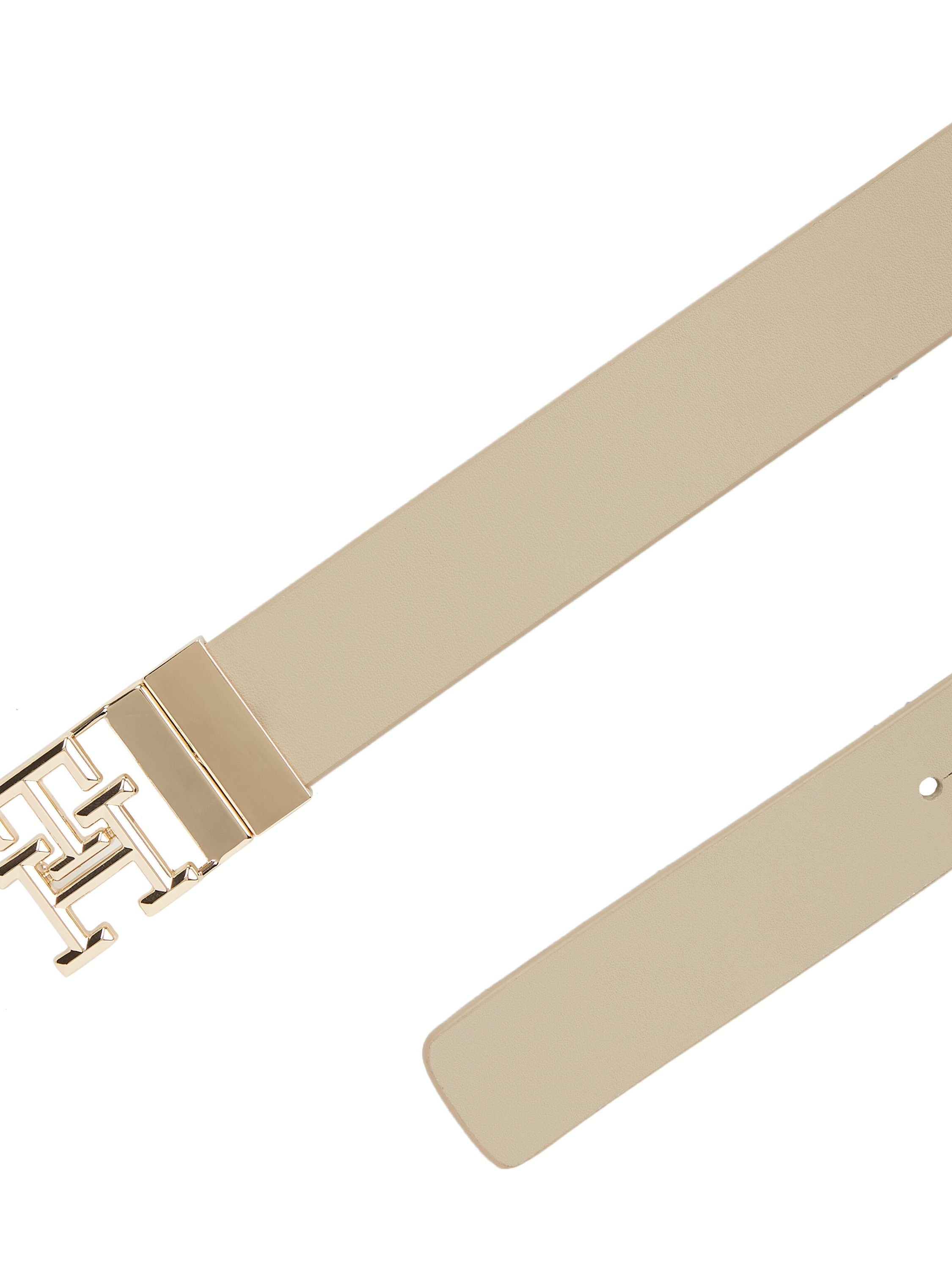 Leder Gürtel - 0I1-KHAKI - Creme