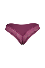 Thong mit Spitzendetails - VER-PINK - Violett