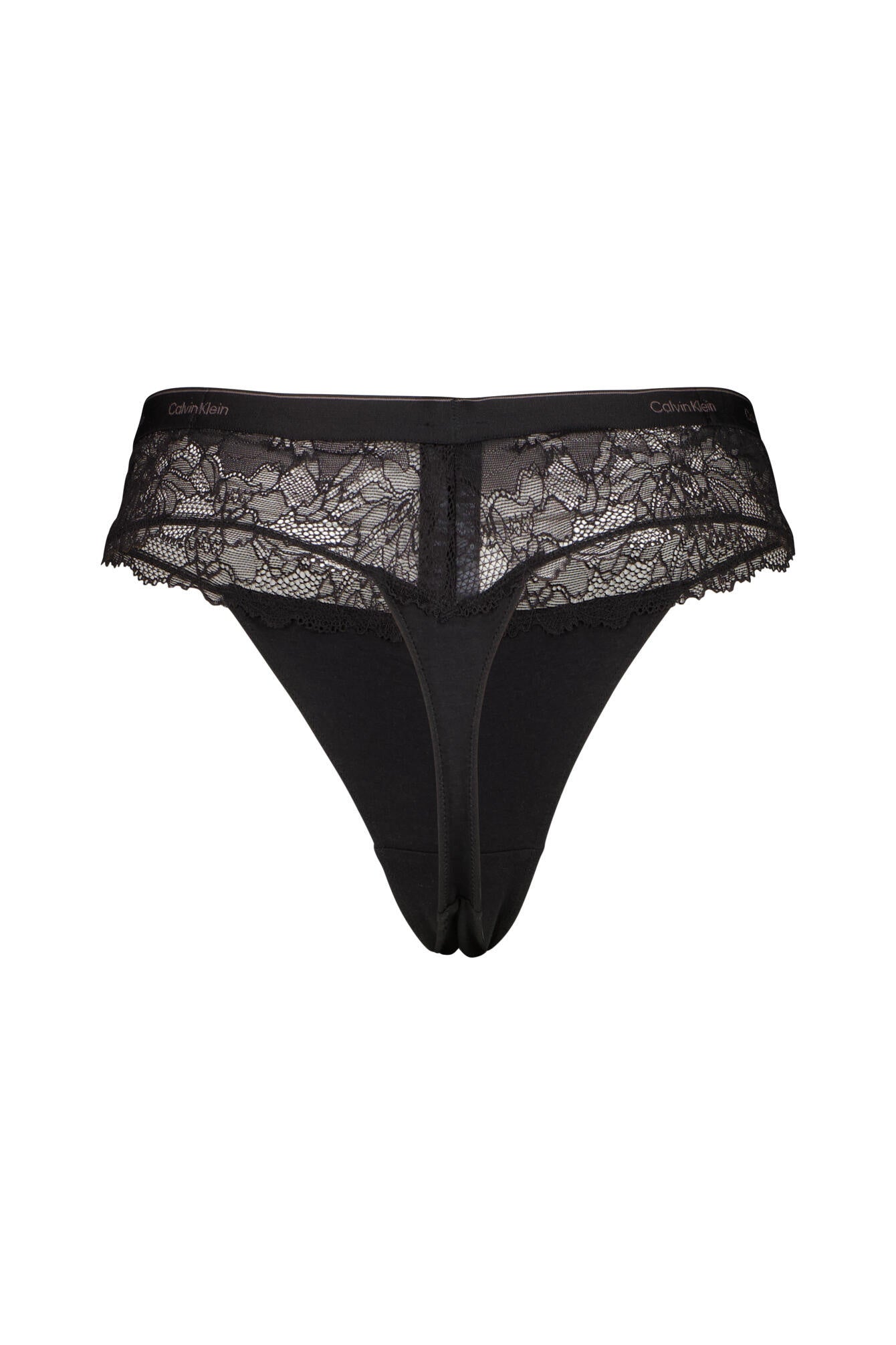 Thong mit Spitzendetails - UB1-BLACK - Schwarz