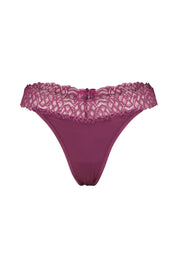 Thong mit Spitzendetails - VER-PINK - Violett