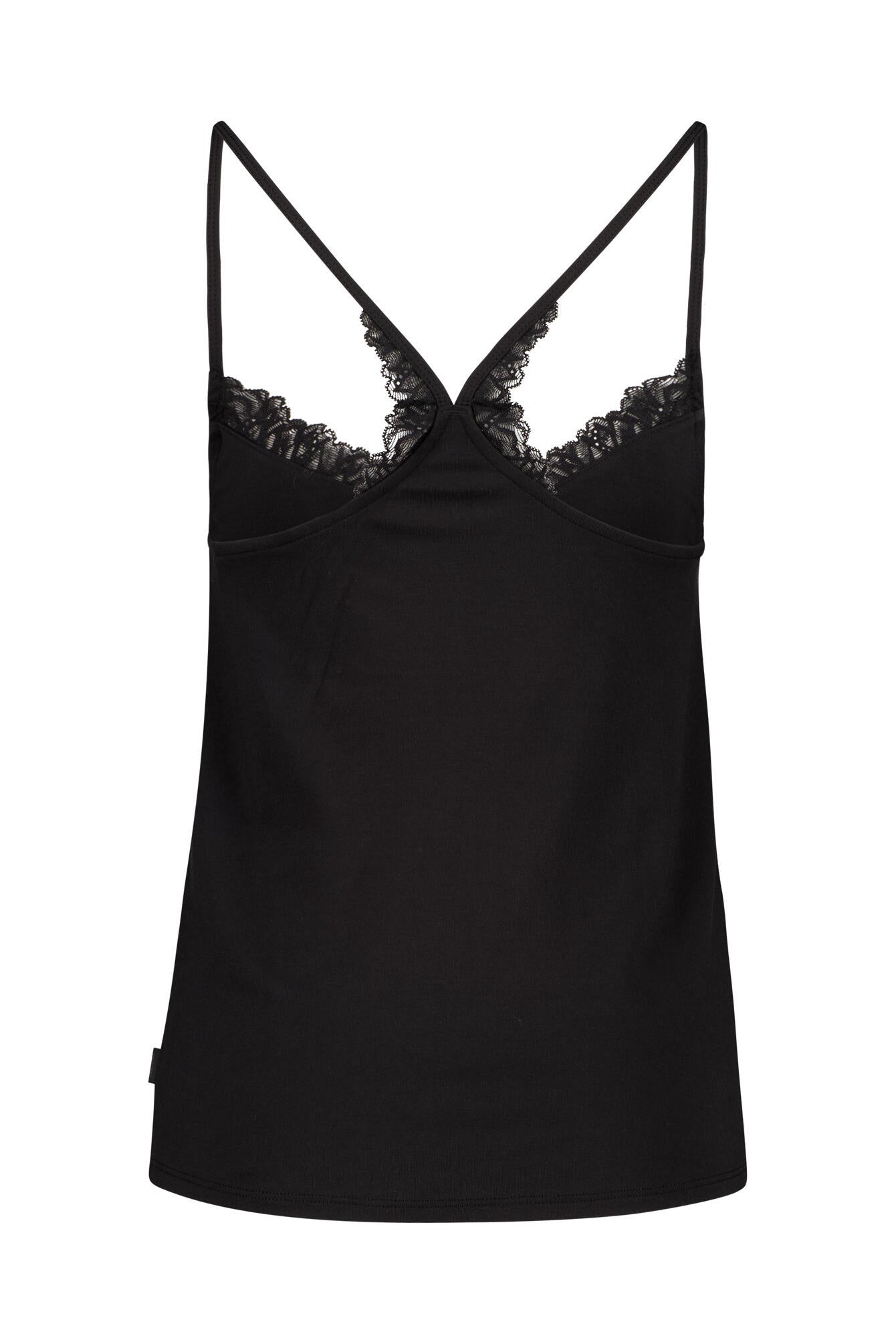 Tank-Top mit Spitze - UB1-BLACK - Schwarz