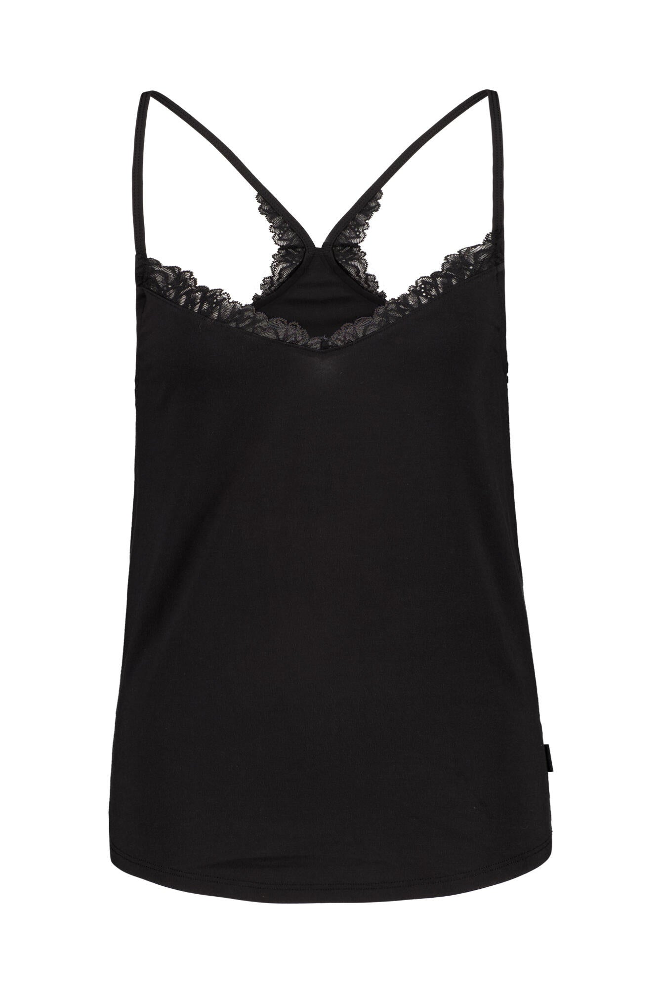 Tank-Top mit Spitze - UB1-BLACK - Schwarz