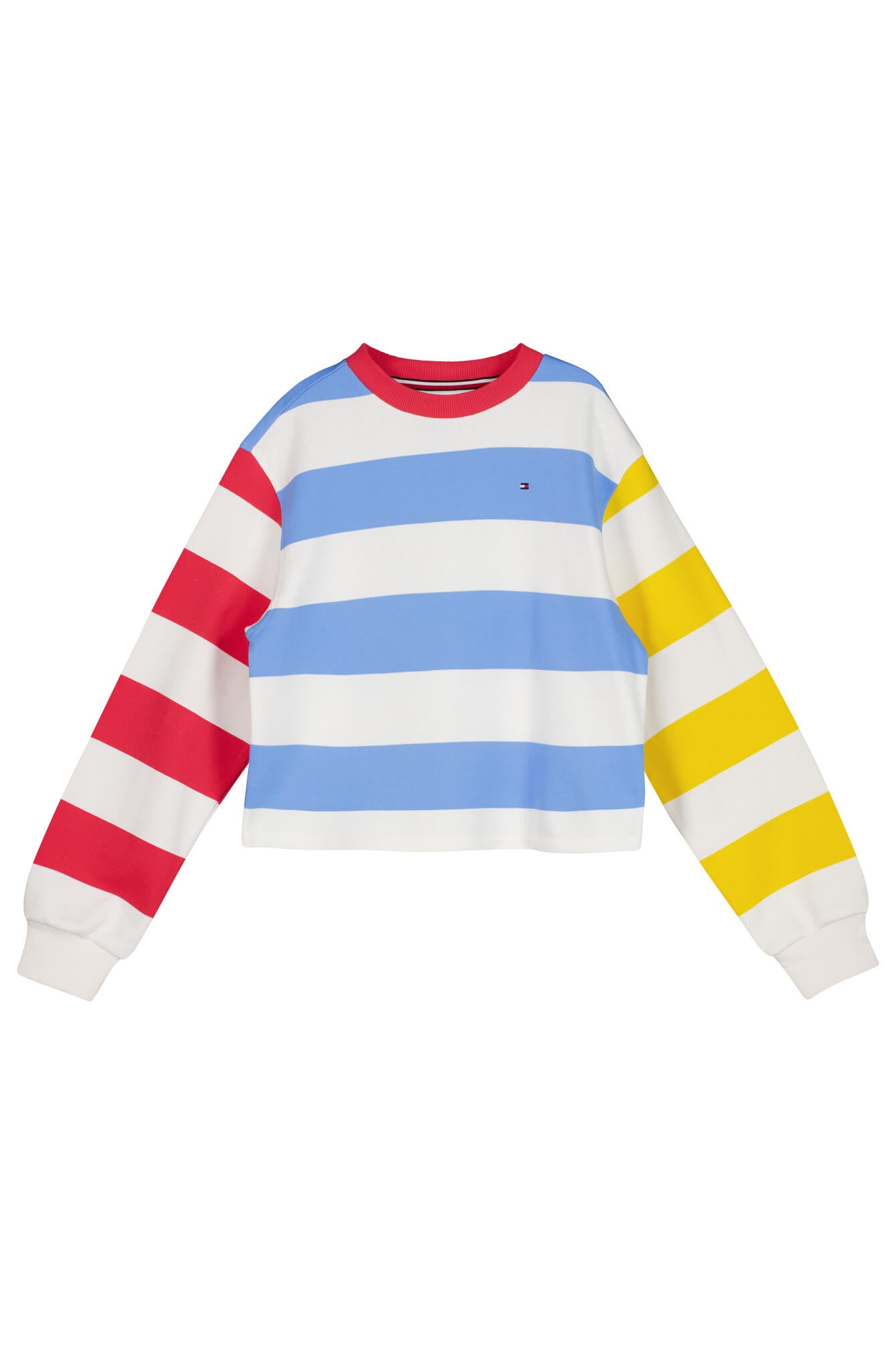 Sweatshirt gestreift - 0FB-WHITE - Mehrfarbig