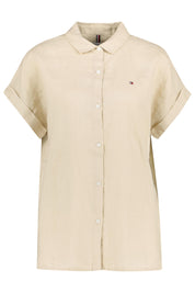 Kurzarm Bluse - RBS-KHAKI - Beige