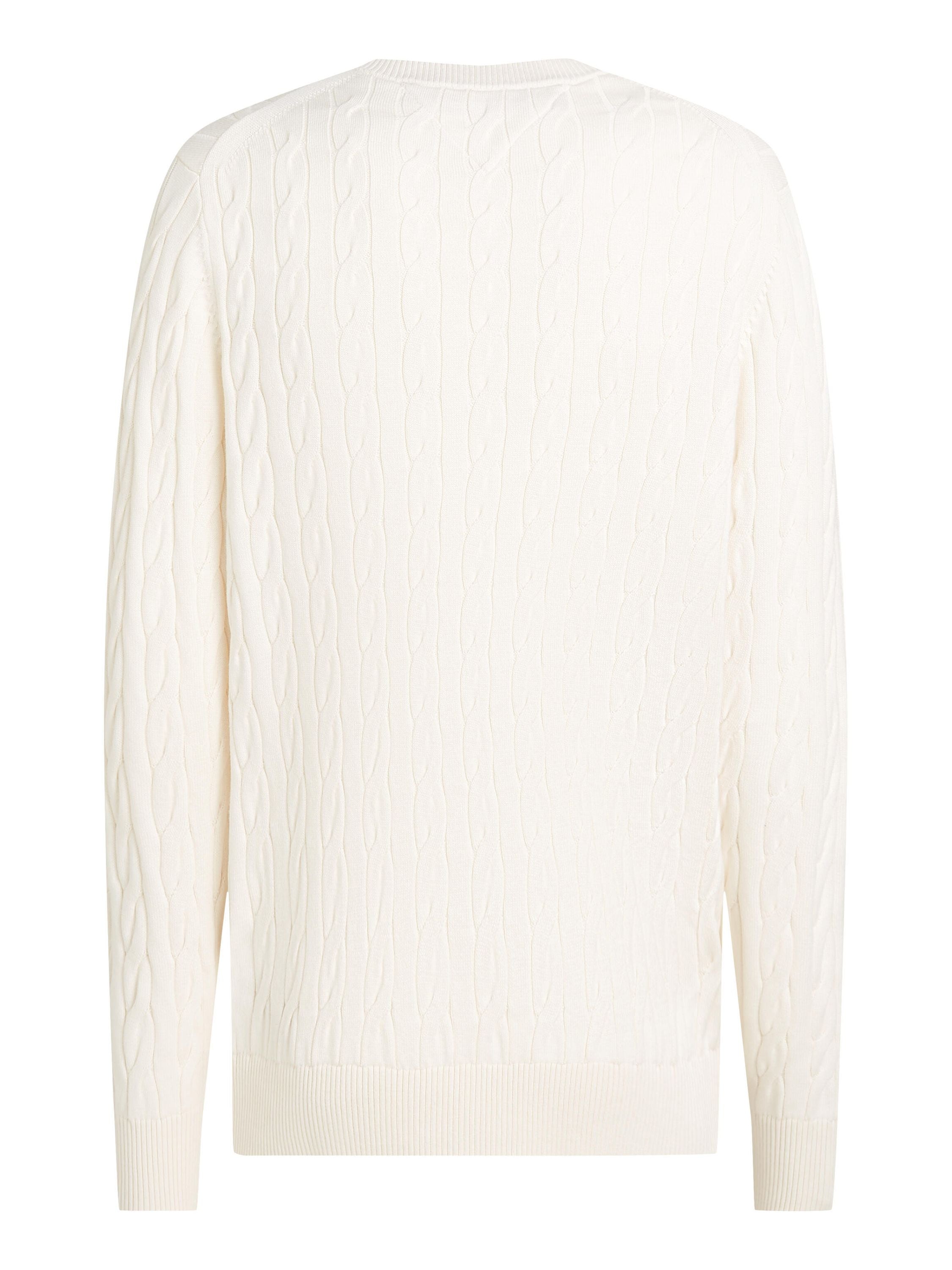 Feinstrickpullover mit Musterung - YBH-WHITE - Creme