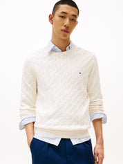 Feinstrickpullover mit Musterung - YBH-WHITE - Creme