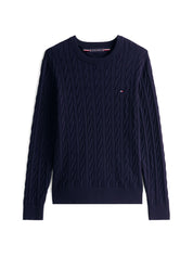 Feinstrickpullover mit Musterung - DW5-BLUE - Blau