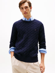 Feinstrickpullover mit Musterung - DW5-BLUE - Blau