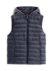 Steppweste mit Kapuze - DW5-BLUE - Blau