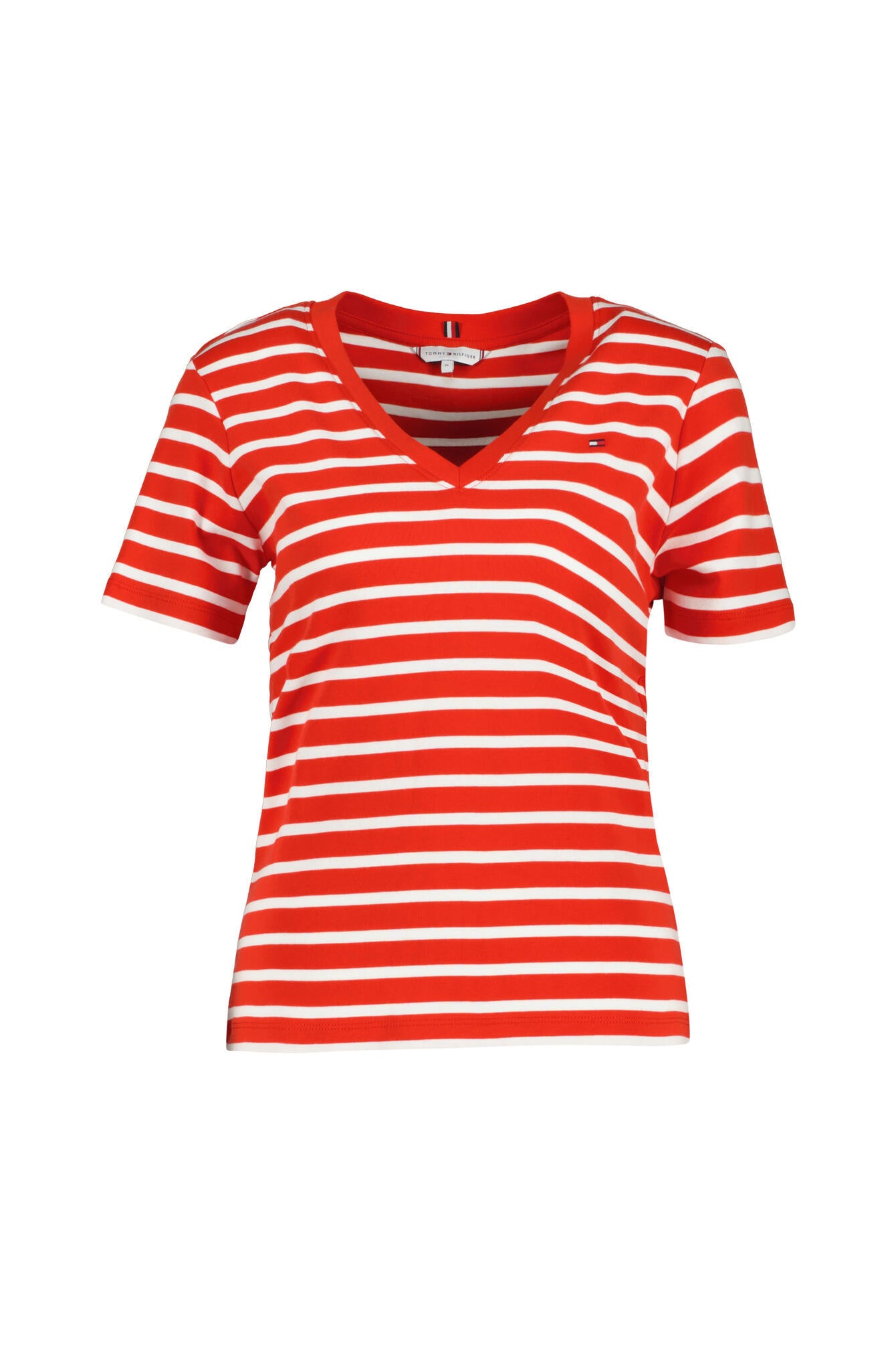 Gestreiftes T-Shirt - 0EV-RED - Rot