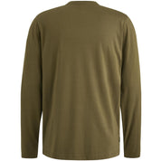 Langarmshirt mit Logoprint - 8035-Beech - Khaki