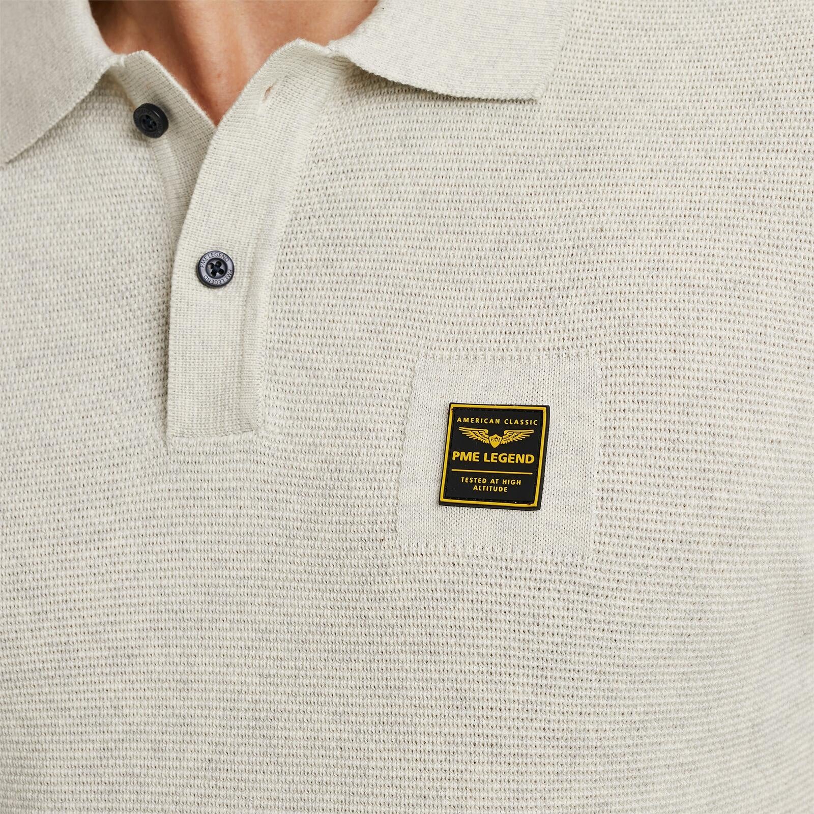 Poloshirt aus Baumwolle - 910-Bone White Melee - Grau