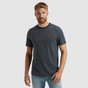 T-Shirt aus Baumwollmix - 5281-Salute - Blau