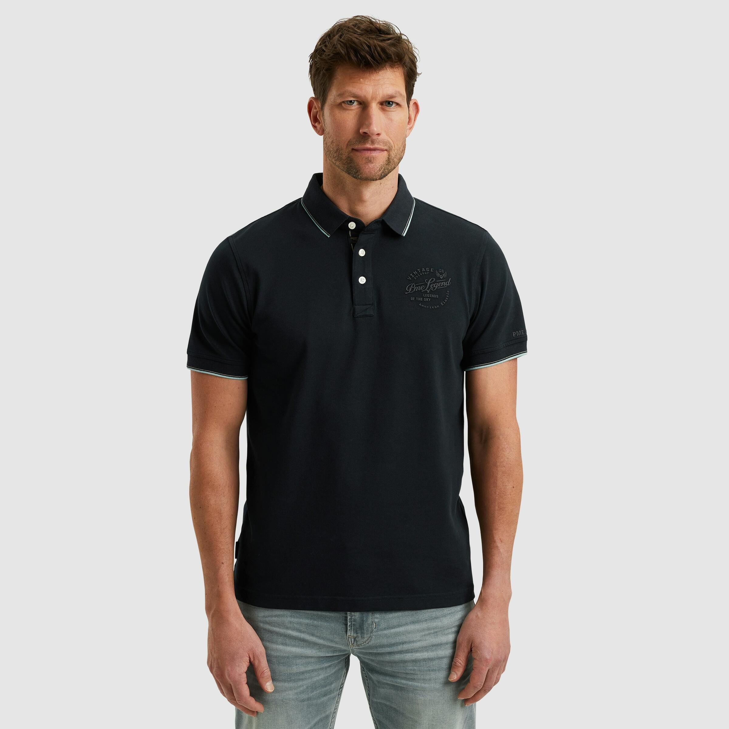 Poloshirt aus Baumwolle - 5281-Salute - Blau