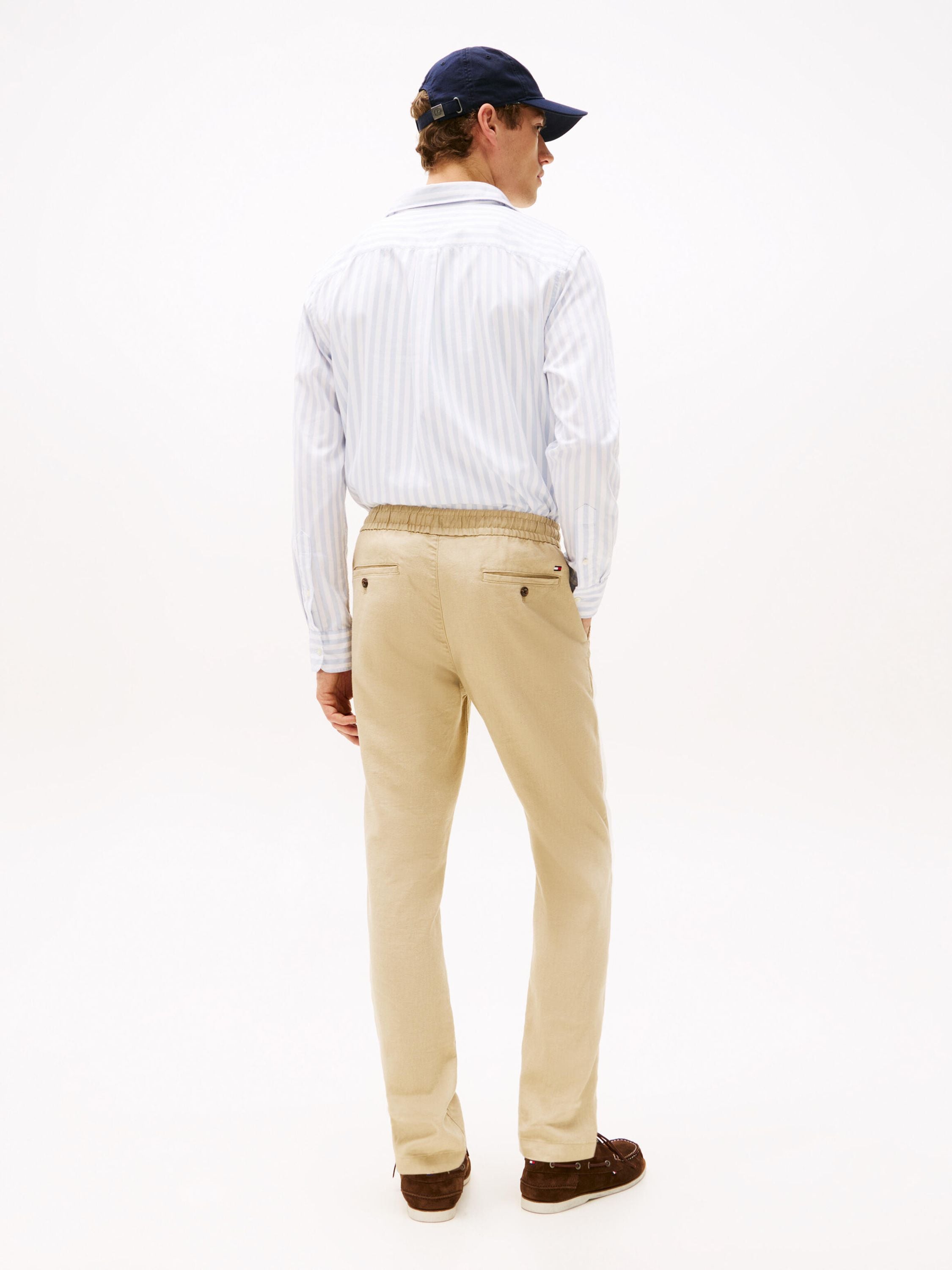 Leinenhose Relaxed Tapered Fit - RBT-KHAKI - Beige