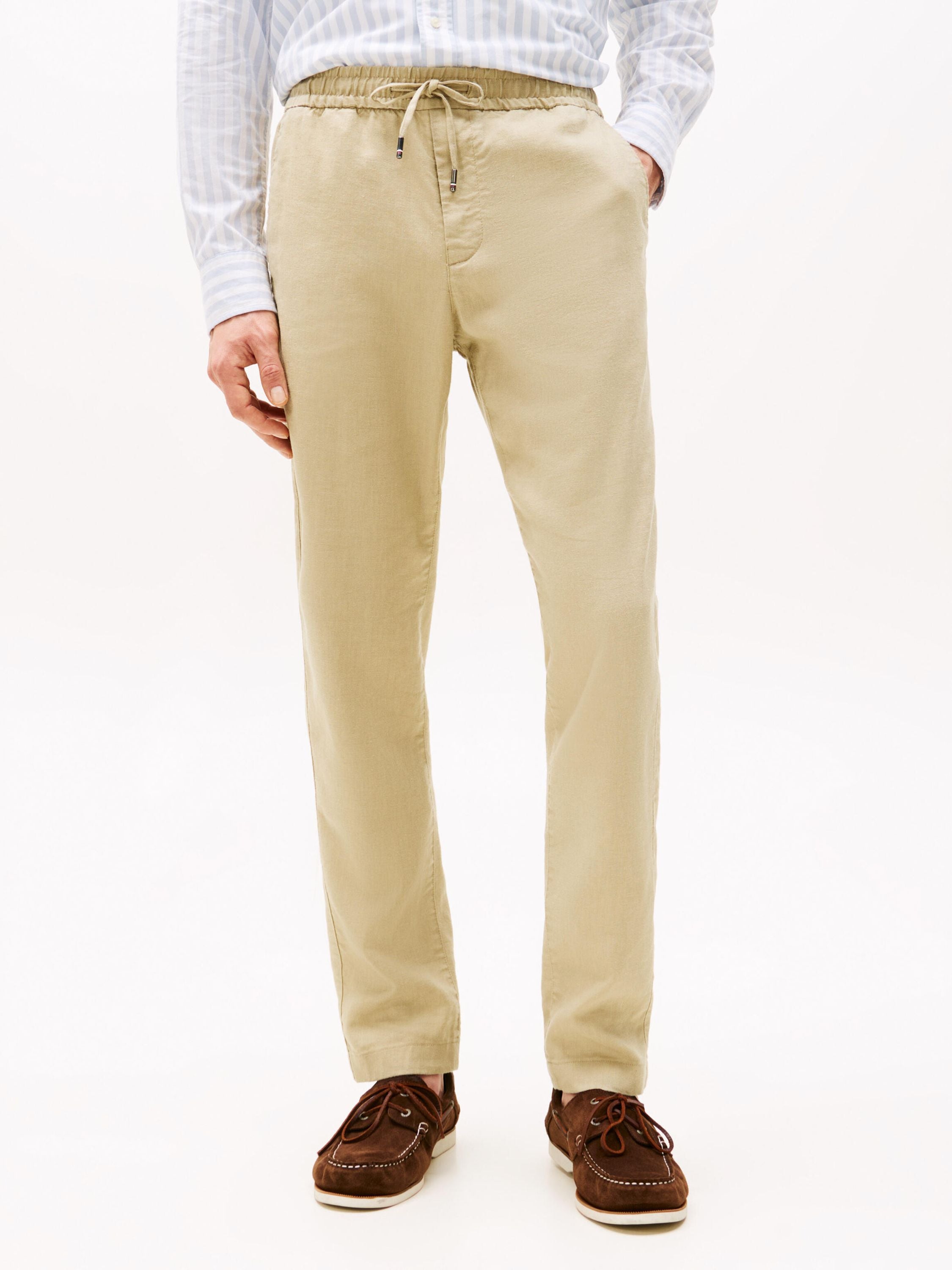 Leinenhose Relaxed Tapered Fit - RBT-KHAKI - Beige