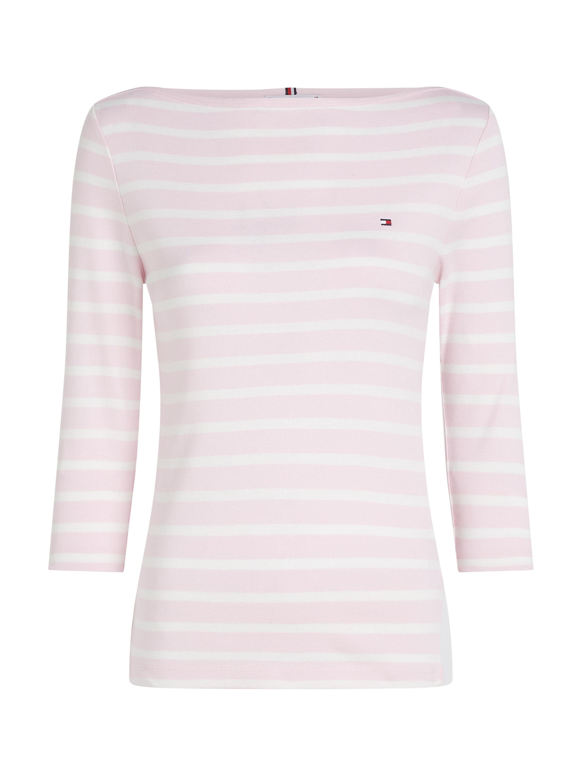 Langarmshirt aus Baumwolle - 04R-WHITE - Rosa