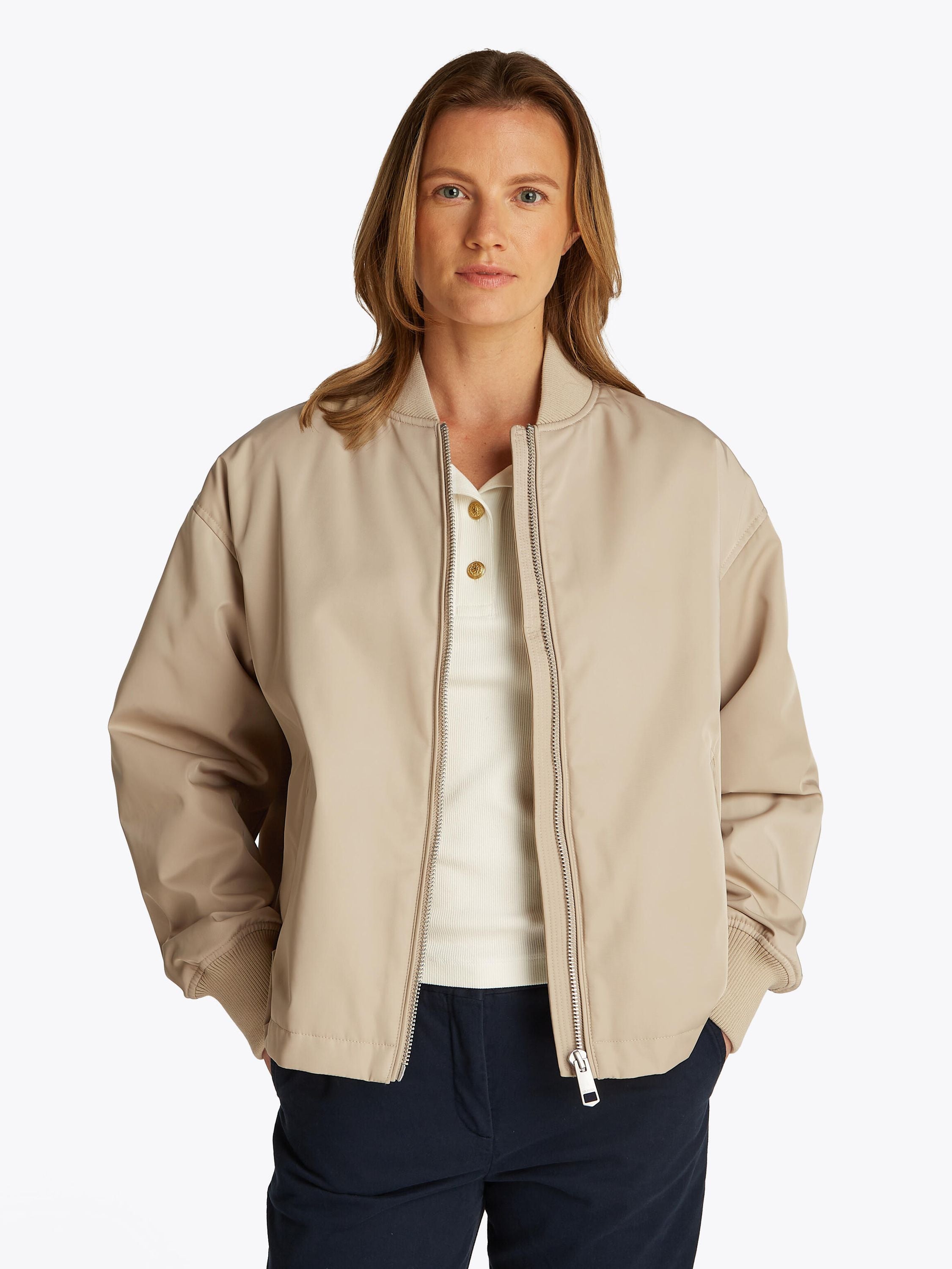 Bomberjacke mit Stehkragen - RBT-KHAKI - Beige