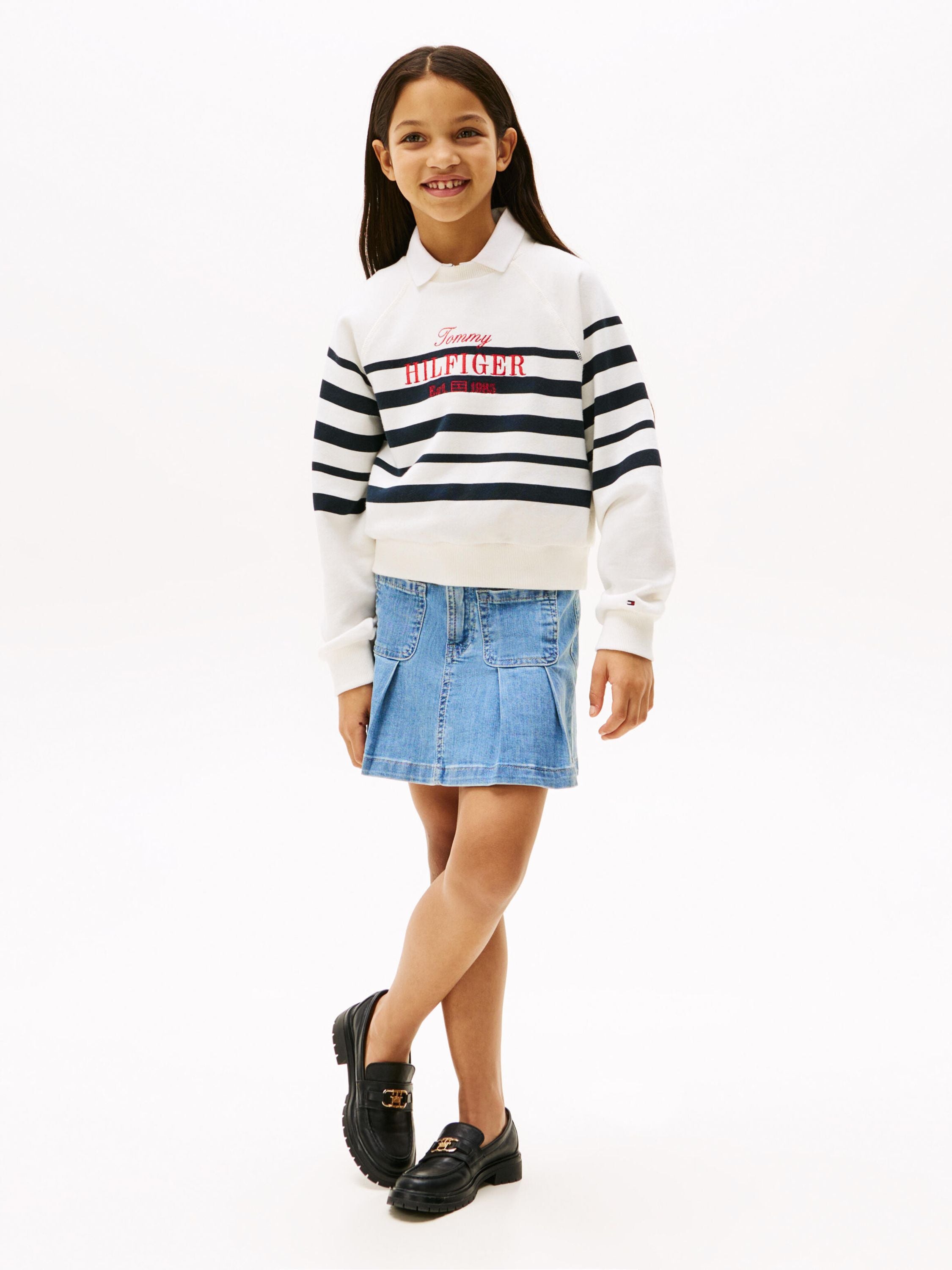 Sweatshirt aus Baumwollmix - 0A7-BLUE - Weiß