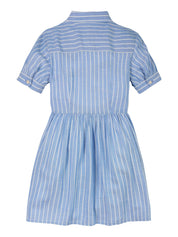 Hemdblusenkleid gestreift Midi - C30-BLUE - Blau