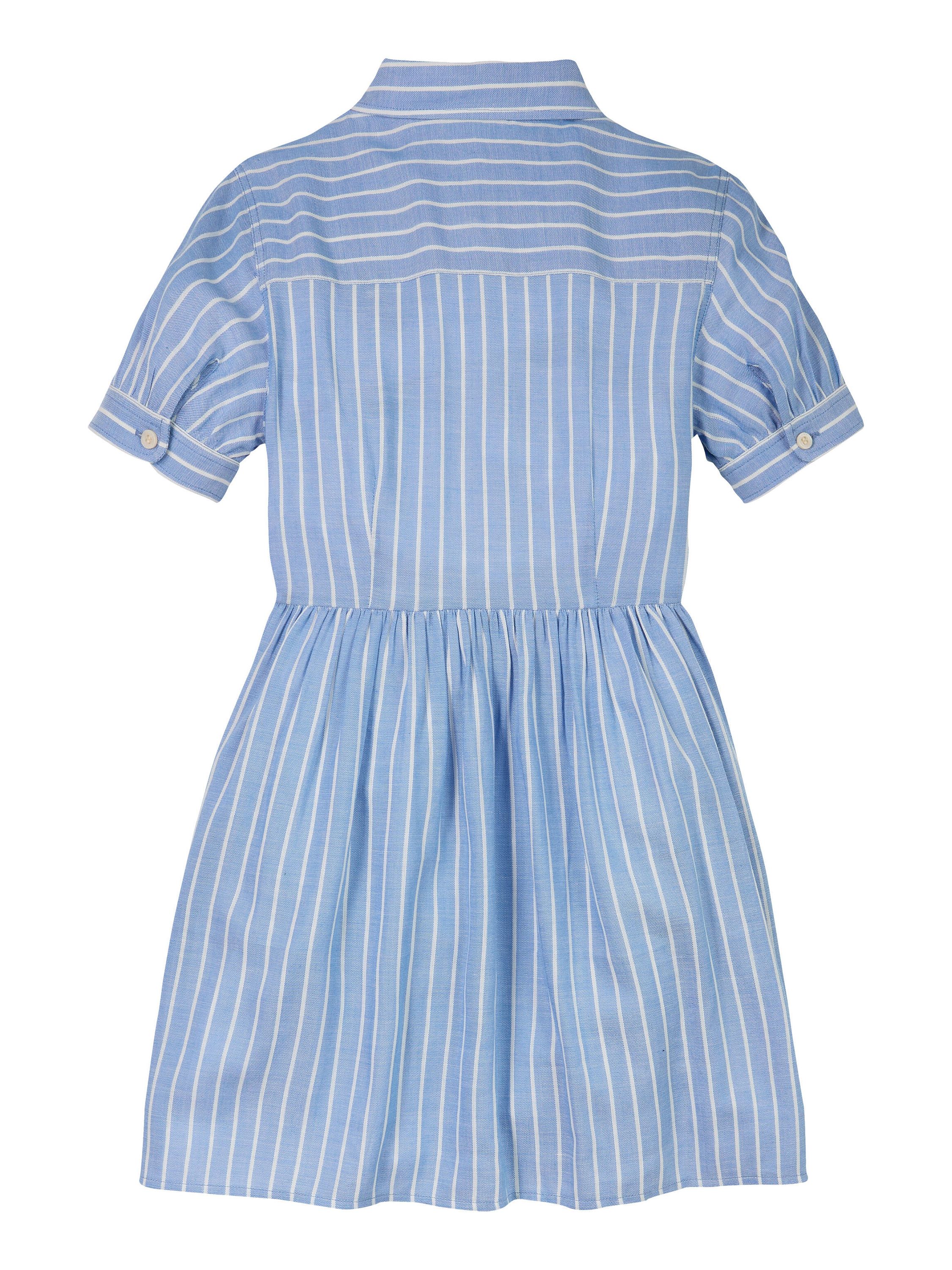 Hemdblusenkleid gestreift Midi - C30-BLUE - Blau