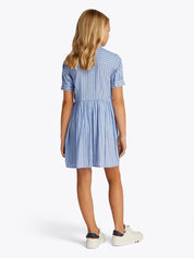 Hemdblusenkleid gestreift Midi - C30-BLUE - Blau
