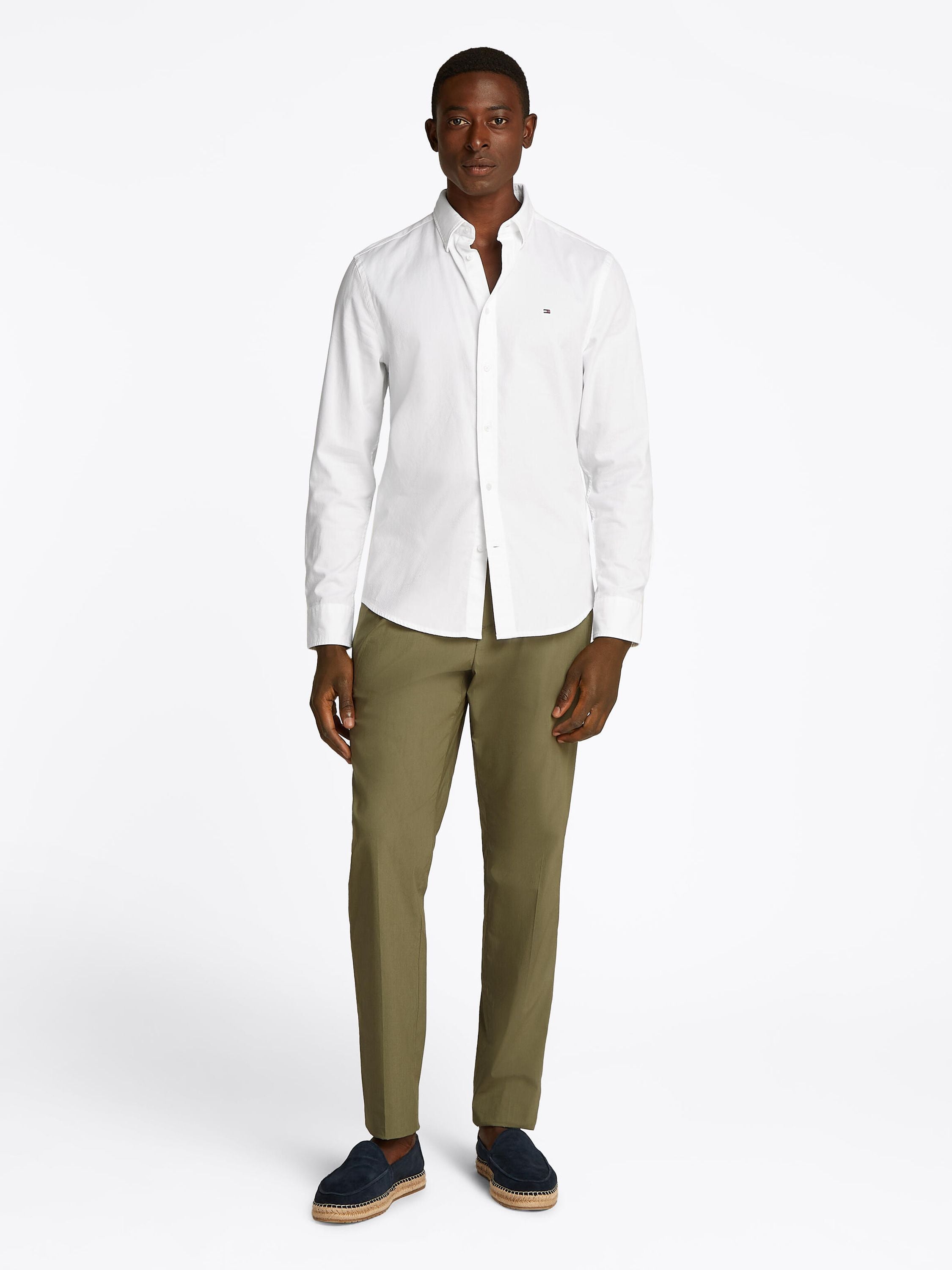 Hemd DOBBY Slim Fit TH-FLEX - YCF-WHITE - Weiß