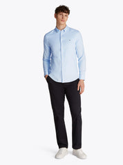 Hemd DOBBY Slim Fit TH-FLEX - C3Q-BLUE - Blau