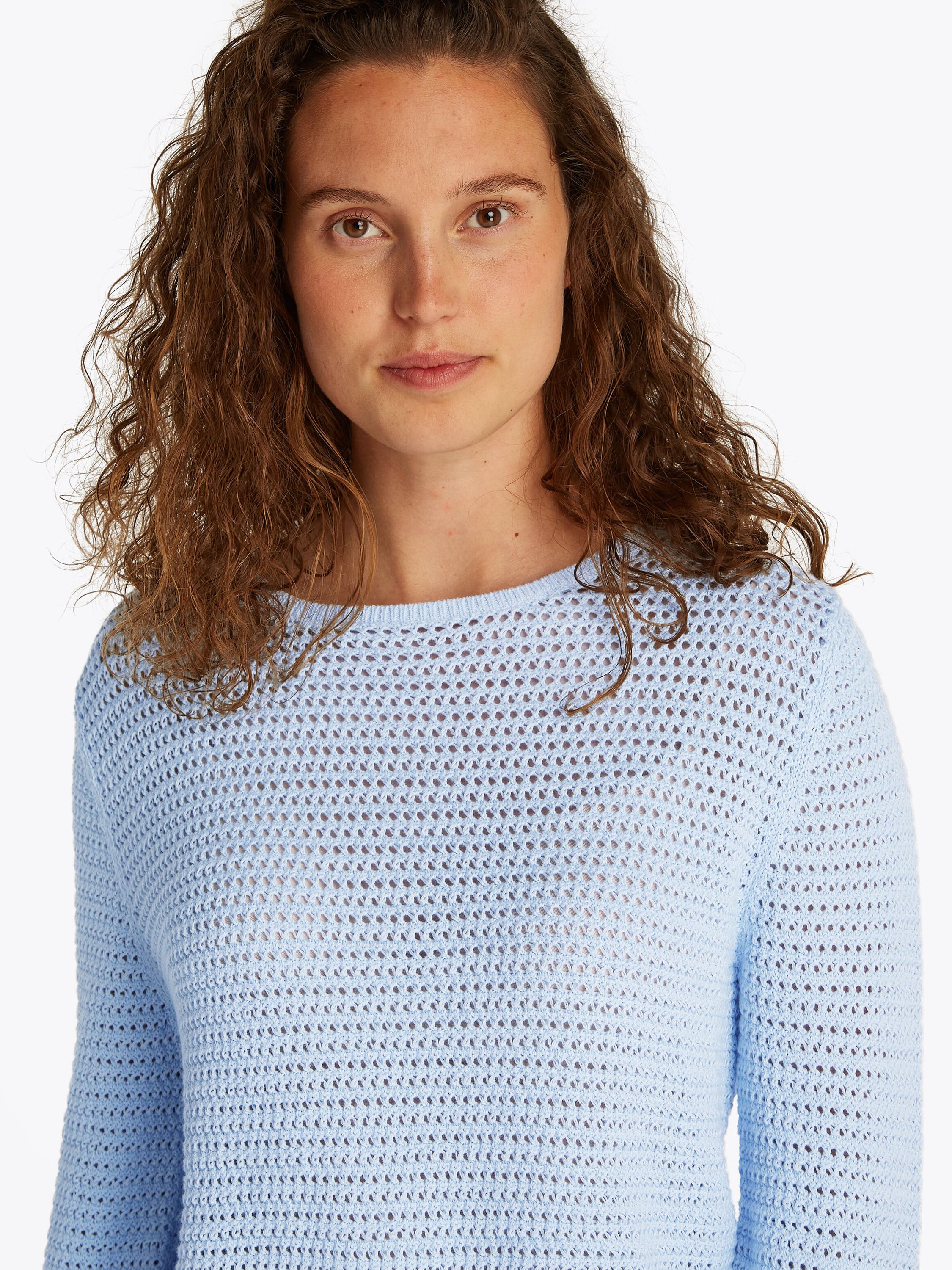 Strickpullover aus Baumwolle - C1O-BLUE - Blau