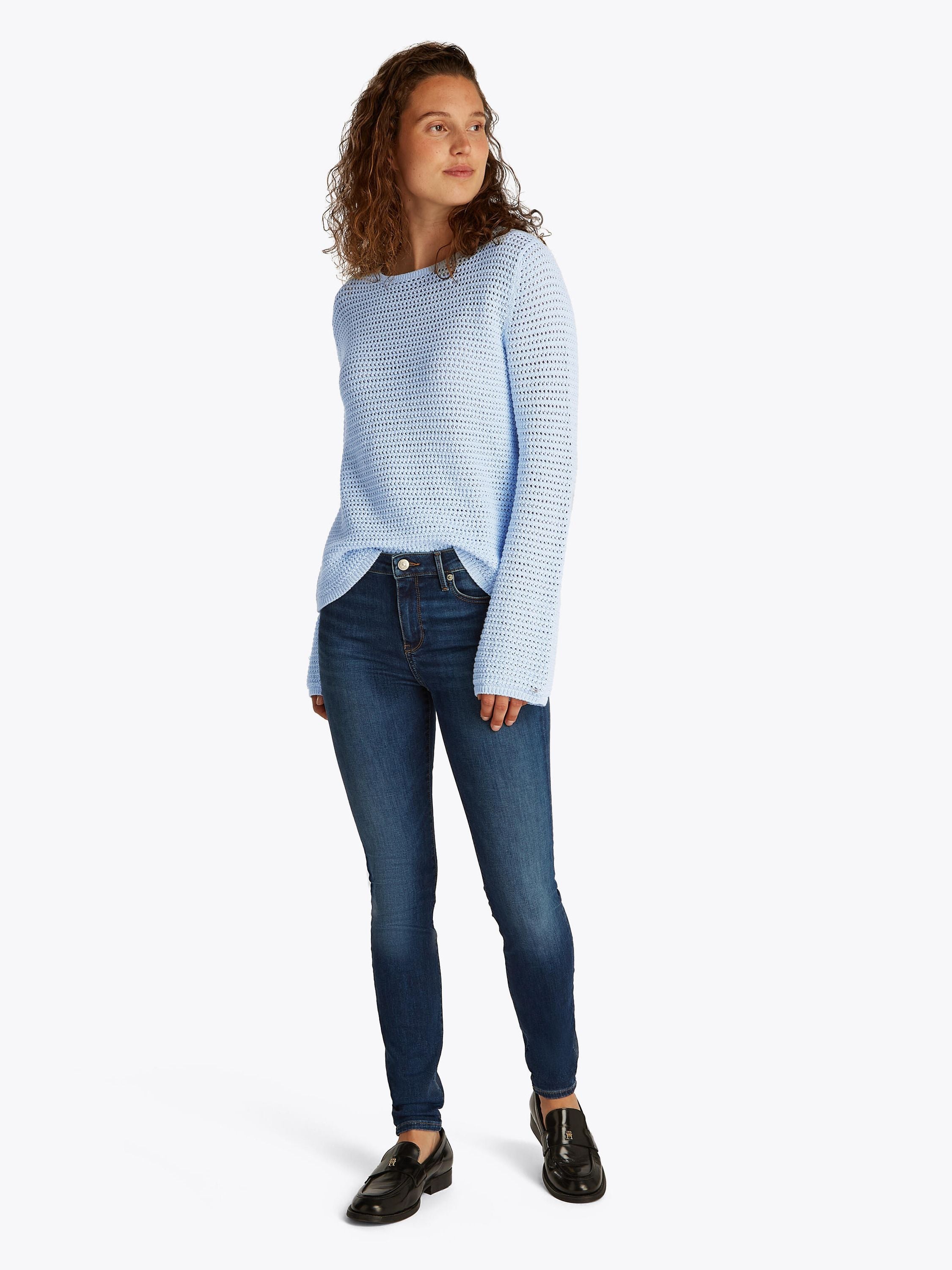Strickpullover aus Baumwolle - C1O-BLUE - Blau