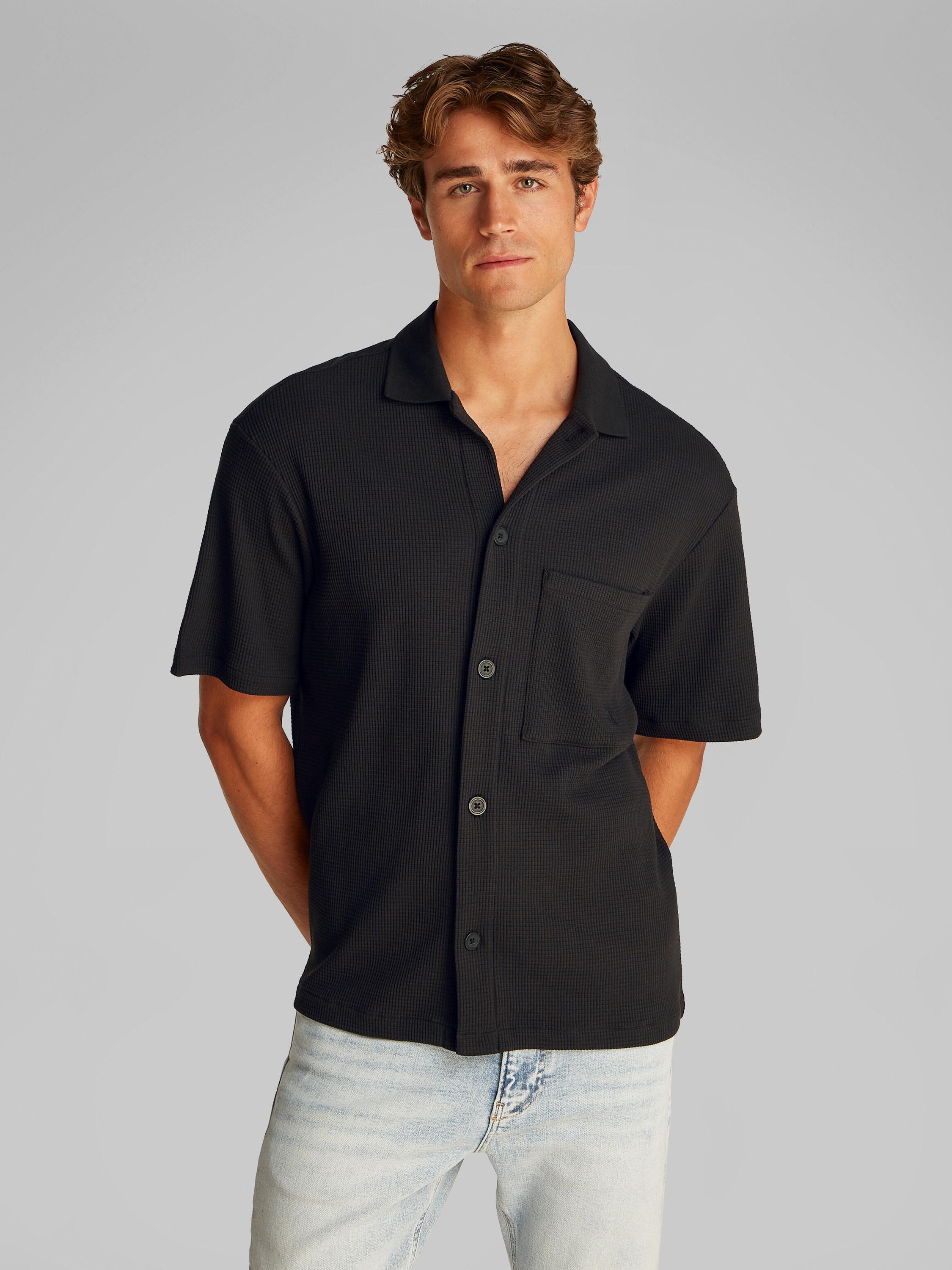 Overshirt aus Baumwollmix - BEH-BLACK - Schwarz
