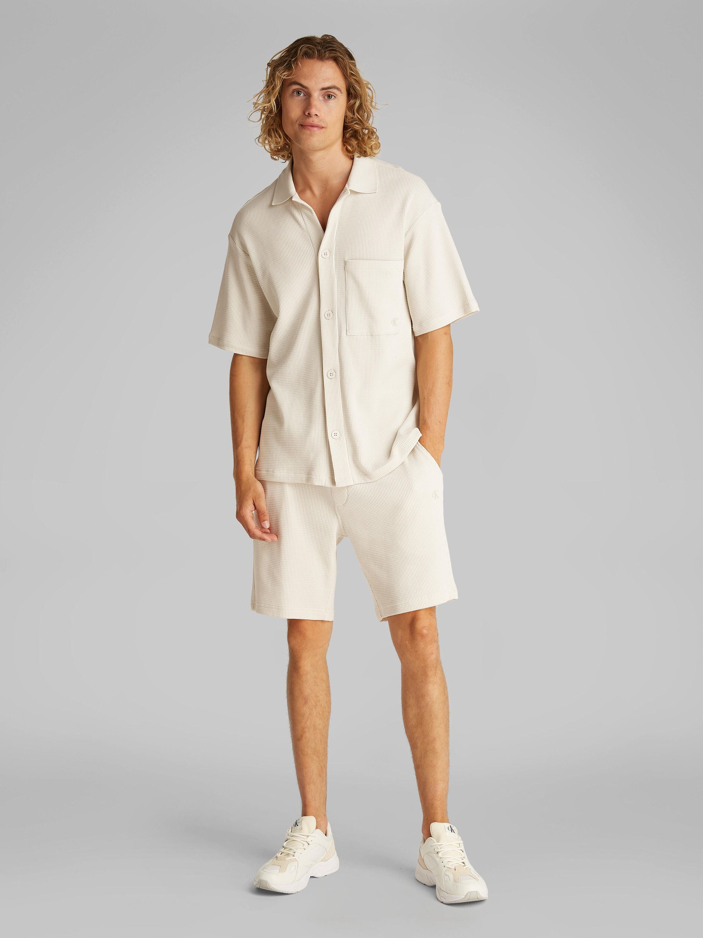 Overshirt aus Baumwollmix - CJH-BLUE - Grau