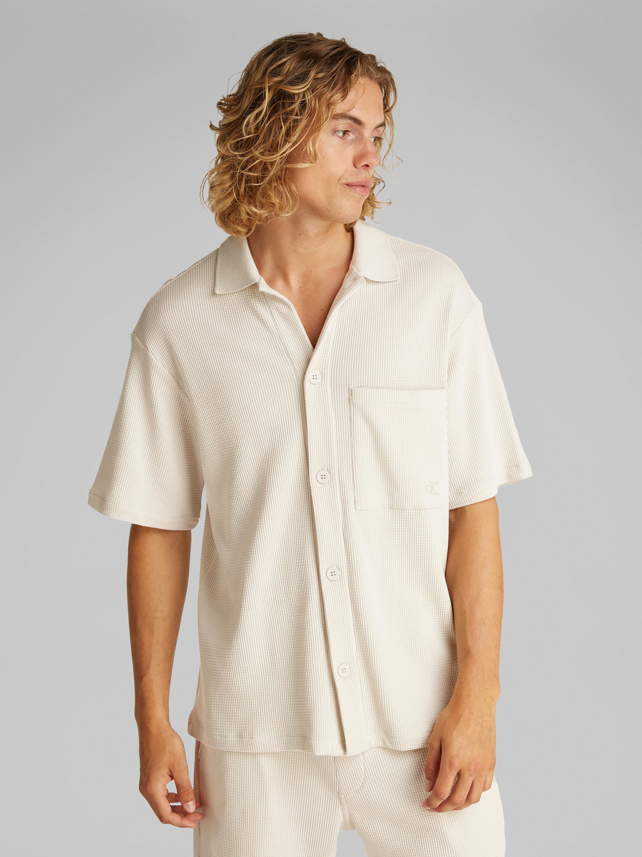 Overshirt aus Baumwollmix - CJH-BLUE - Grau