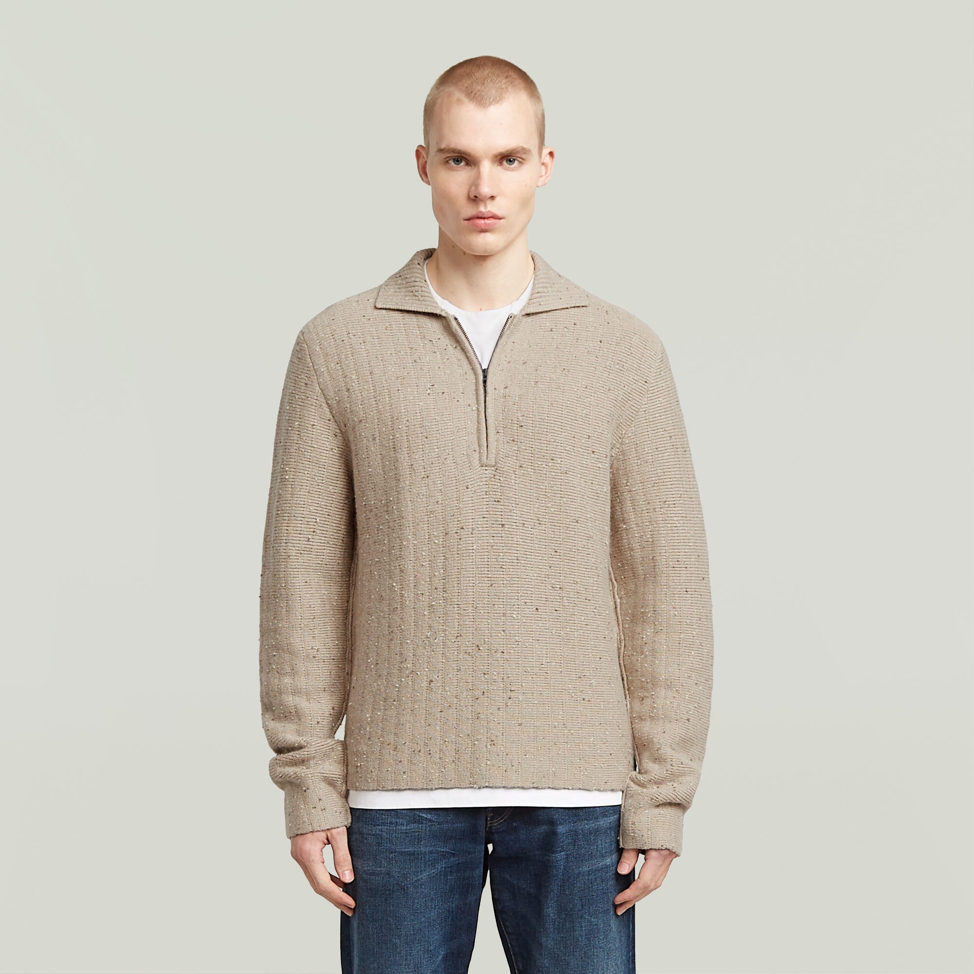 Strickpullover aus Viskosemix - 1214-dk brick - Creme