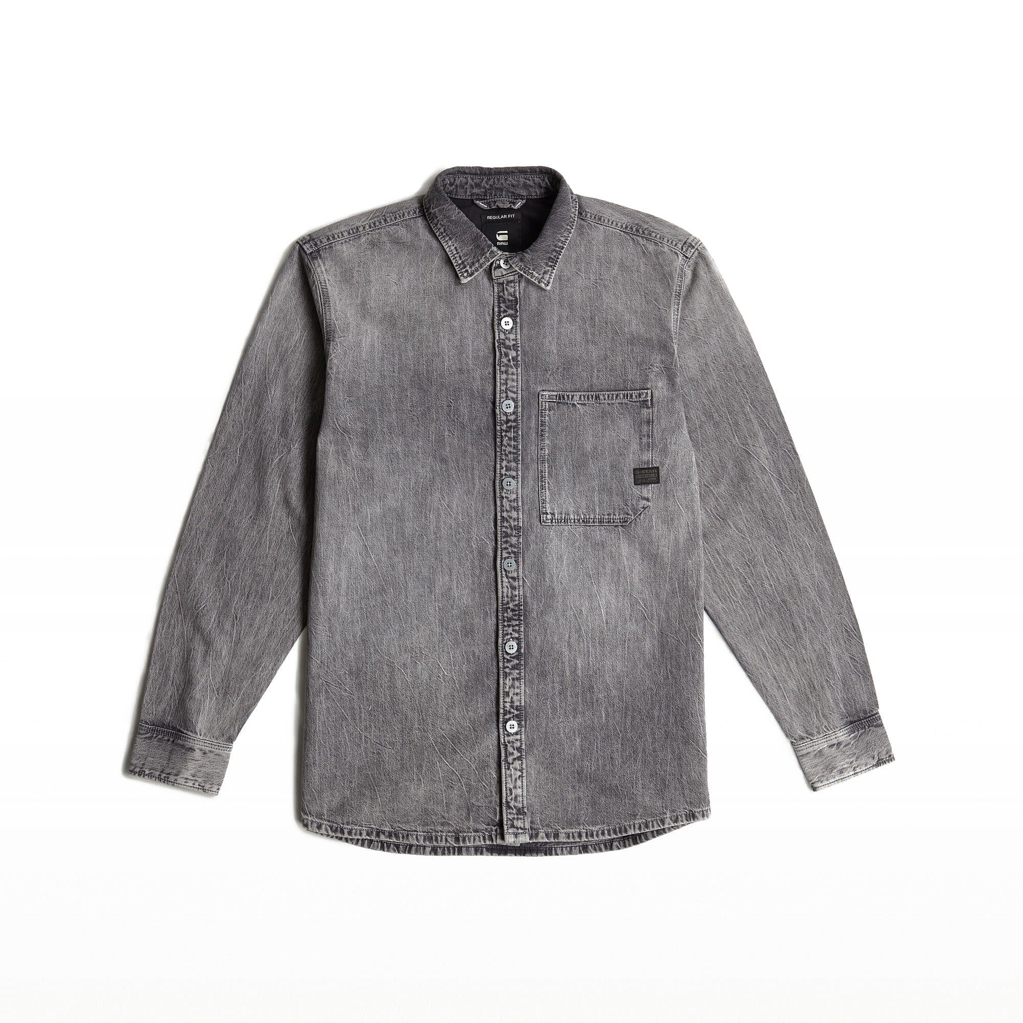 Overshirt in Denim-Optik - H483-sun faded oyster shell - Grau