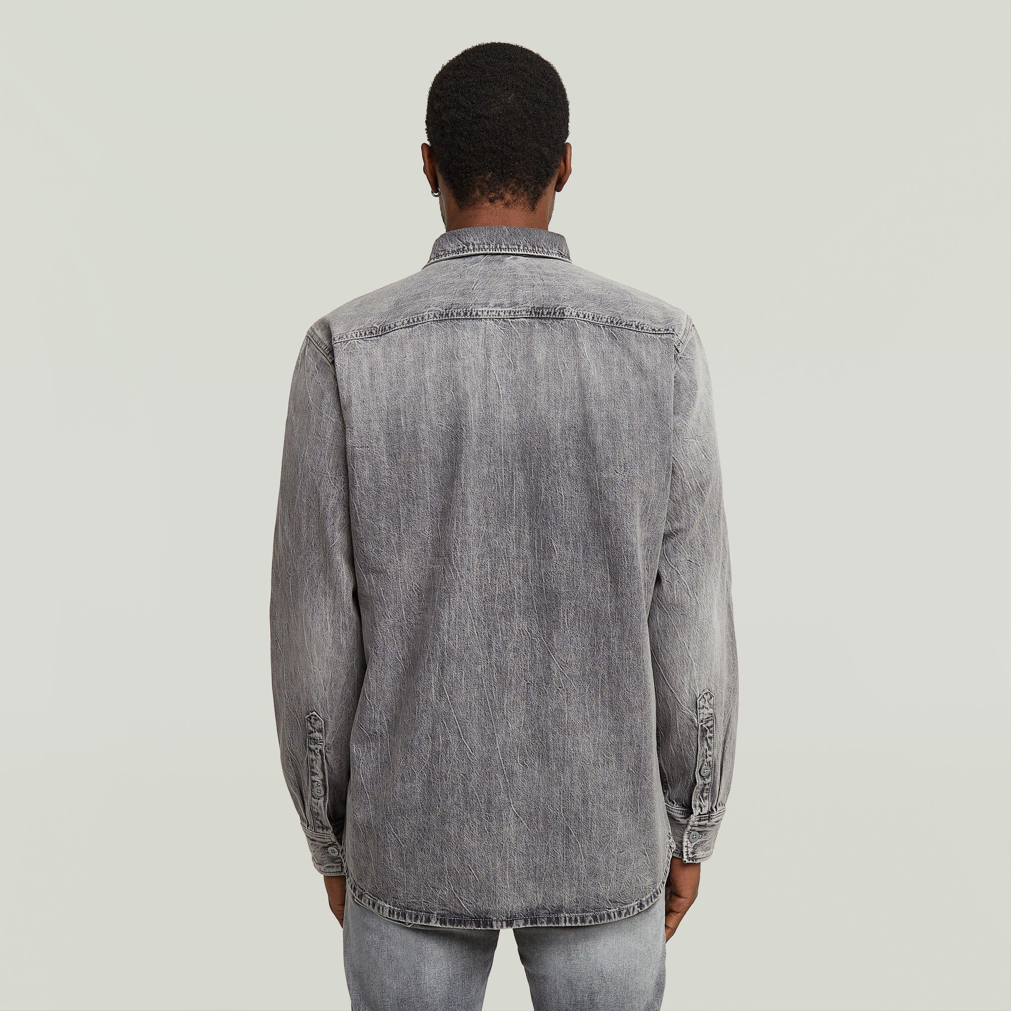 Overshirt in Denim-Optik - H483-sun faded oyster shell - Grau